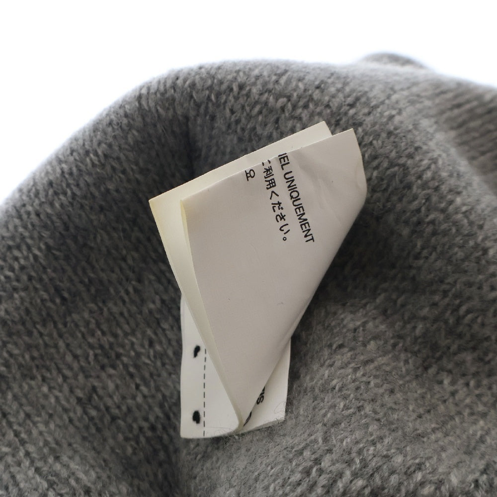 CHROME HEARTS(クロムハーツ) BEANIE CASH レザーパッチビーニー スターパッチ付きカシミアビーニー グレー