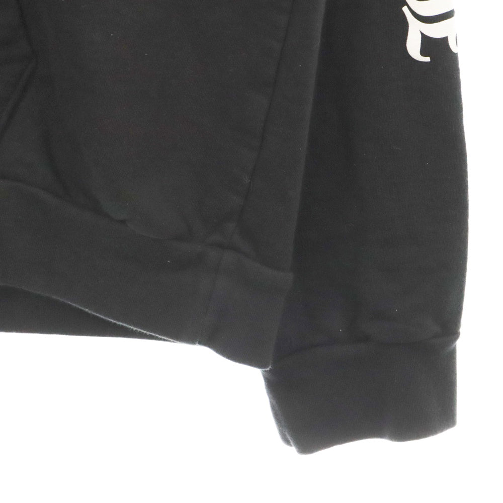 CHROME HEARTS(クロムハーツ) SWTSHRT PLVR 袖ロゴプリントプルオーバーパーカー ブラック XL