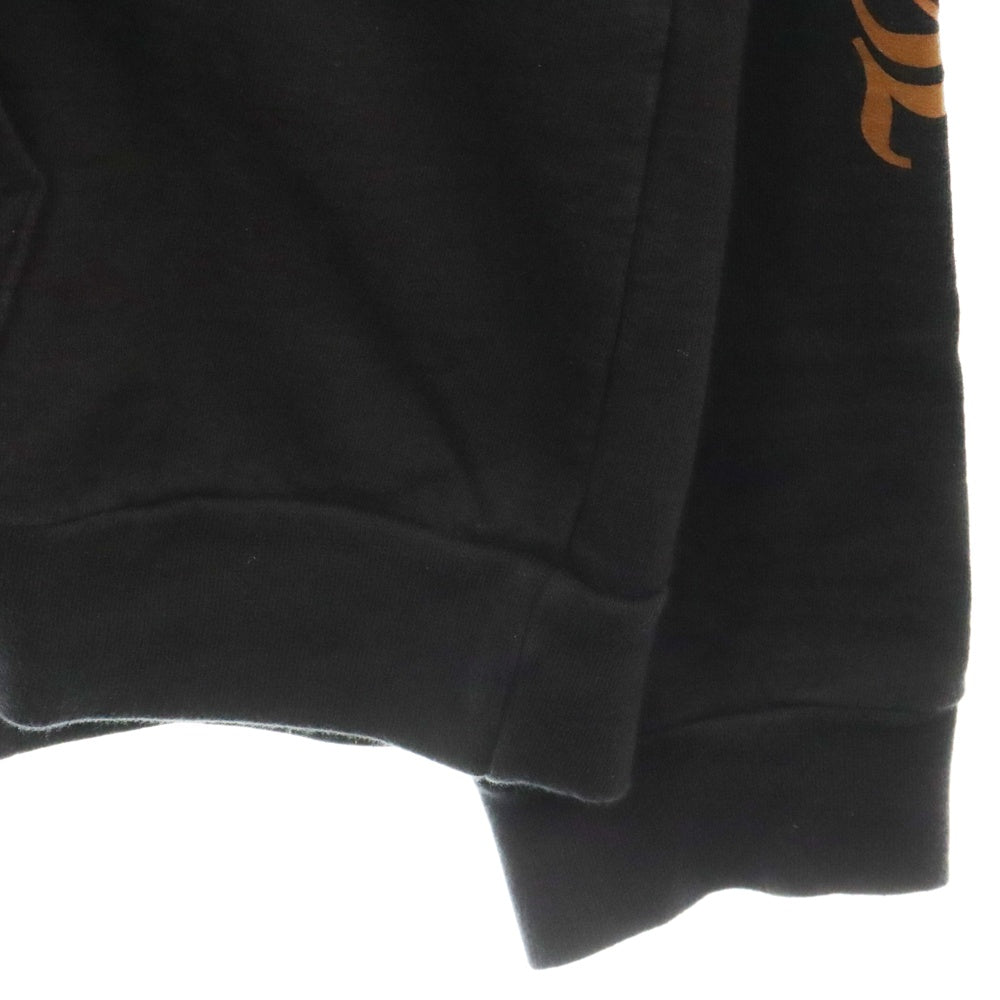 CHROME HEARTS(クロムハーツ) SWTSHRT PLVR 袖ロゴプリントプルオーバーパーカー ブラック/ブラウン