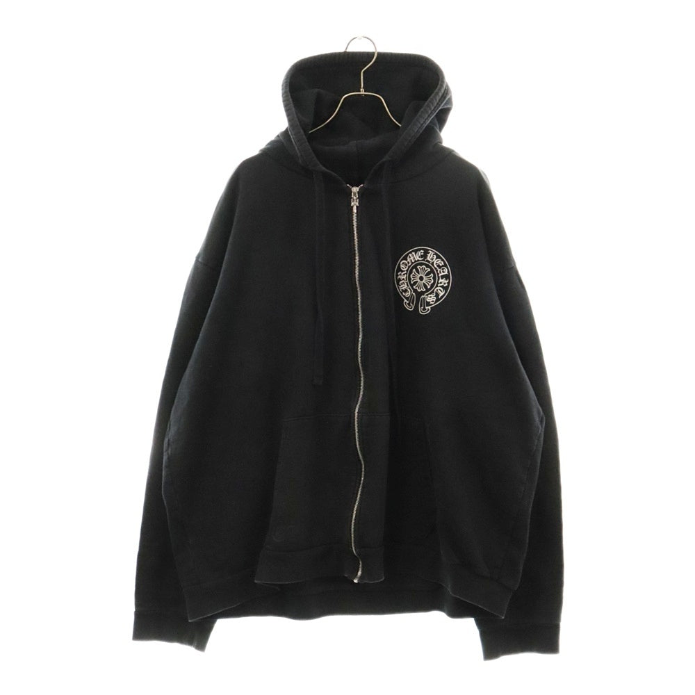 CHROME HEARTS(クロムハーツ) SWTSHRT HD ZIP マリブ限定バックホースシュープリントジップアップパーカー ブラック