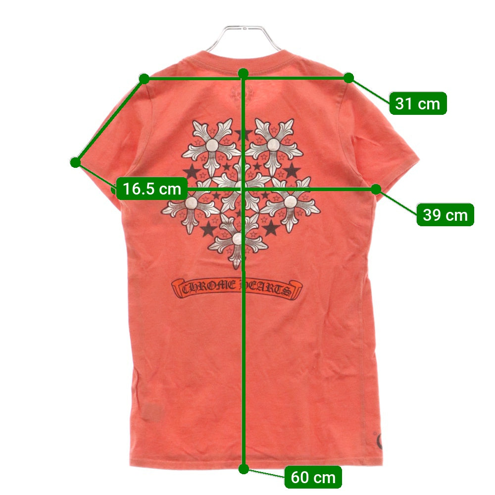 CHROME HEARTS(クロムハーツ) OLD CH STAR TEE S/S オールドモデル バックスターロゴプリント 半袖Tシャツ オレンジ レディース