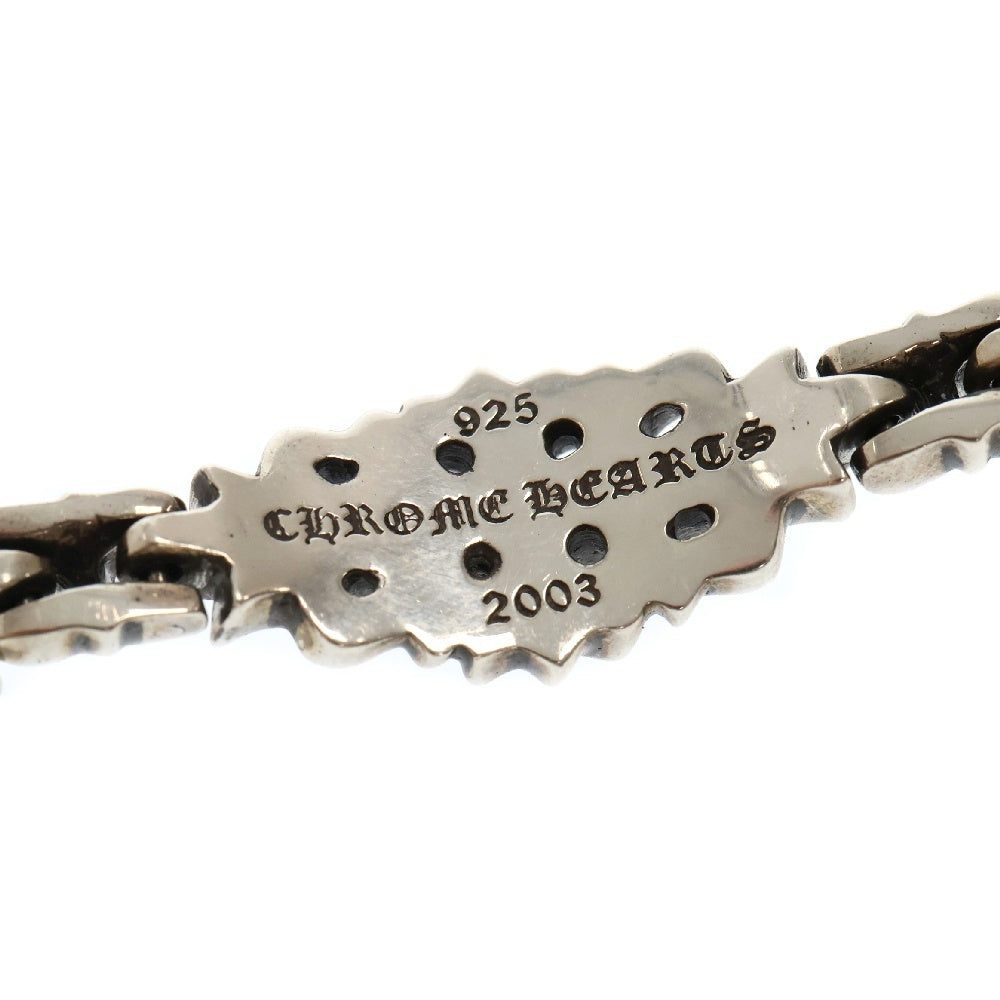 CHROME HEARTS(クロムハーツ) FLRL CRS LINK P D フローラルクロスリンク PAVEダイヤ シルバーブレスレット 5LINK