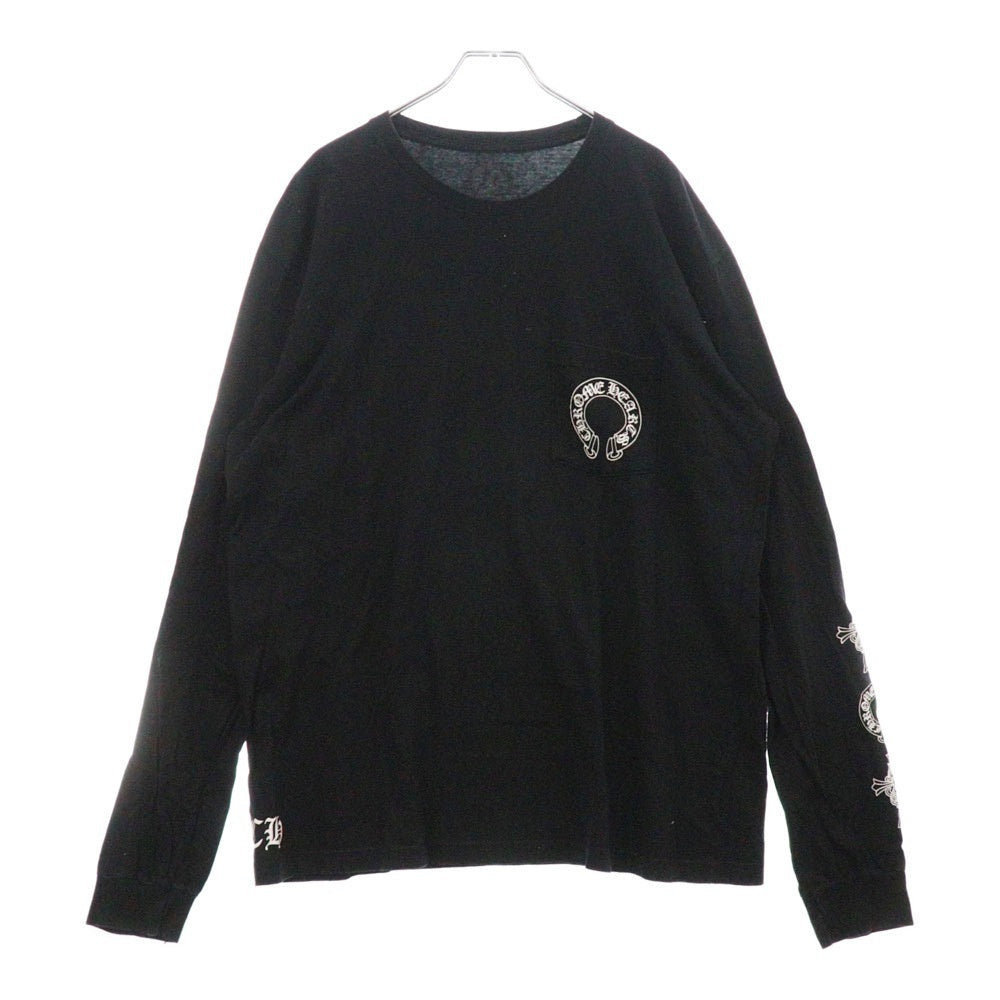CHROME HEARTS(クロムハーツ) Horseshoe L/S Tee ホースシューロングスリーブ長袖Tシャツ ブラック