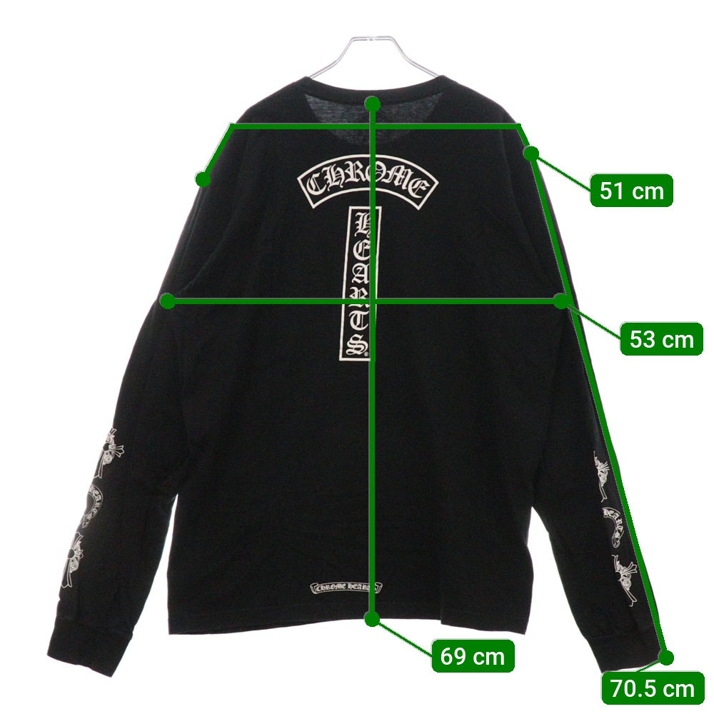 CHROME HEARTS(クロムハーツ) Horseshoe L/S Tee ホースシューロングスリーブ長袖Tシャツ ブラック