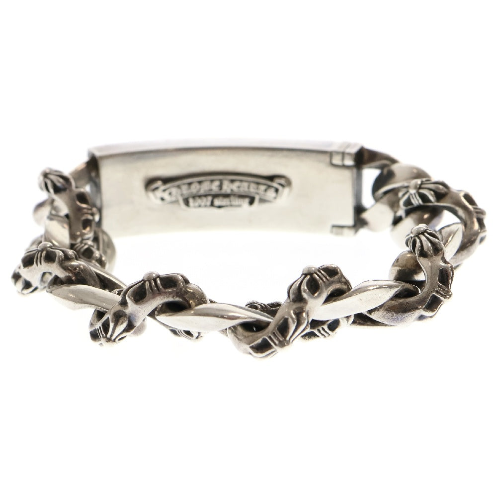 CHROME HEARTS(クロムハーツ) ID FLORAL CRS AFTER P/D フローラルクロスIDファンシーブレスレット アフターPAVEダイヤ シルバー