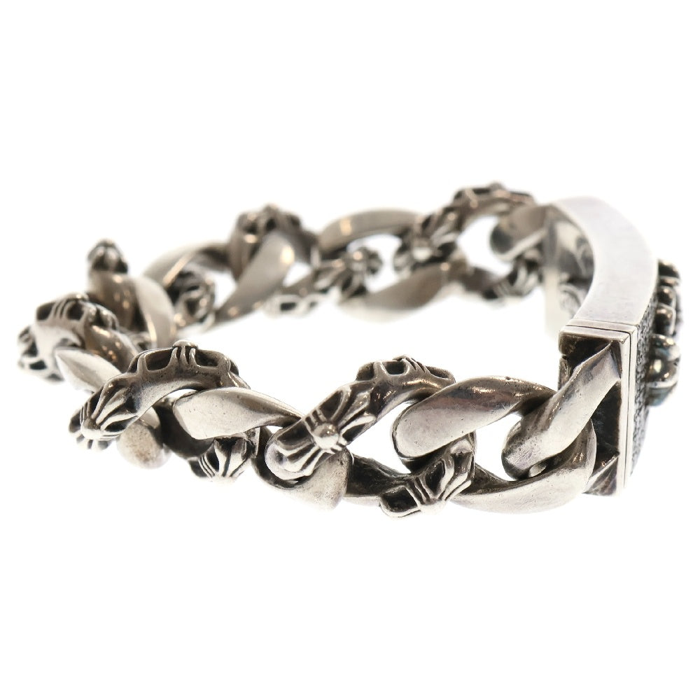 CHROME HEARTS(クロムハーツ) ID FLORAL CRS AFTER P/D フローラルクロスIDファンシーブレスレット アフターPAVEダイヤ シルバー