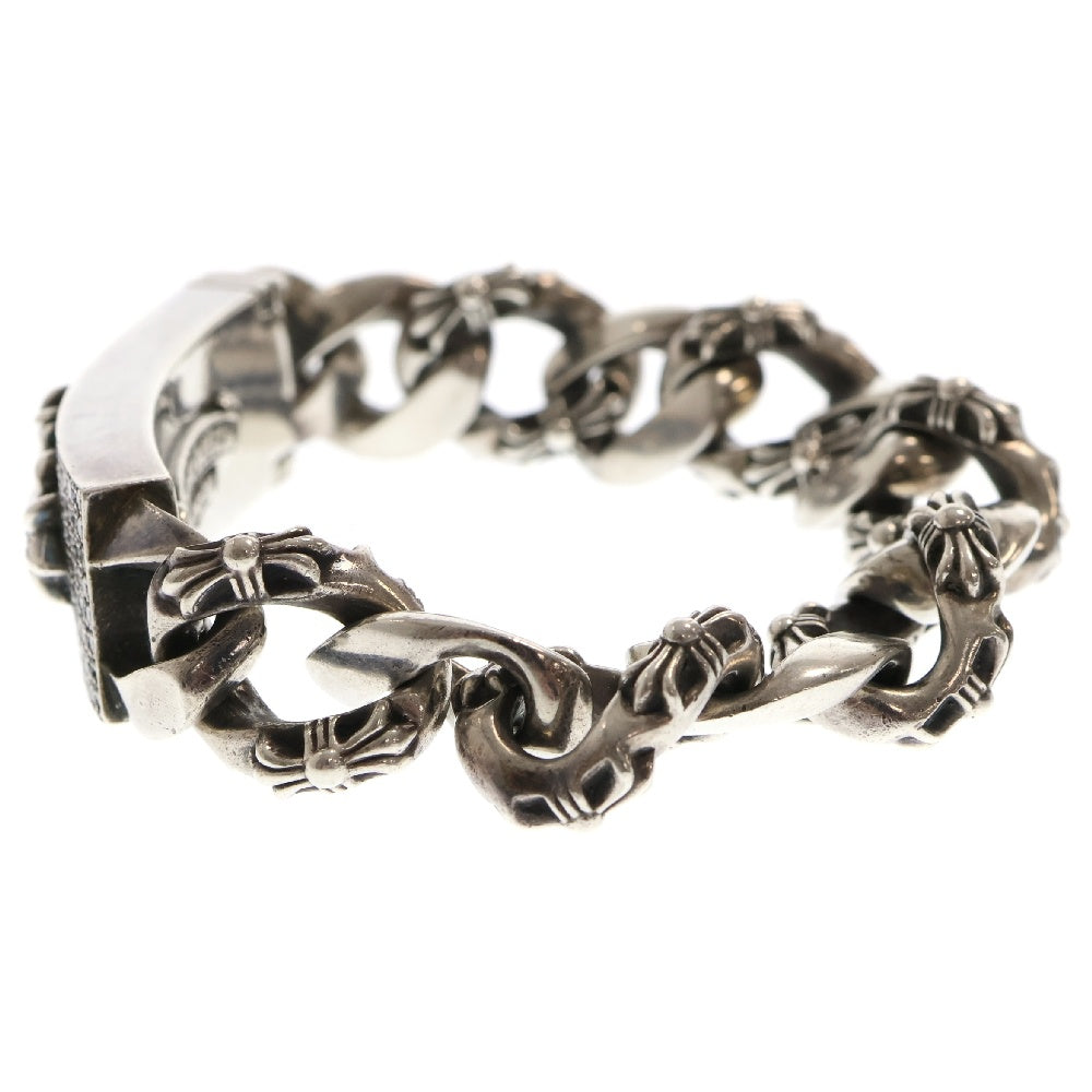 CHROME HEARTS(クロムハーツ) ID FLORAL CRS AFTER P/D フローラルクロスIDファンシーブレスレット アフターPAVEダイヤ シルバー