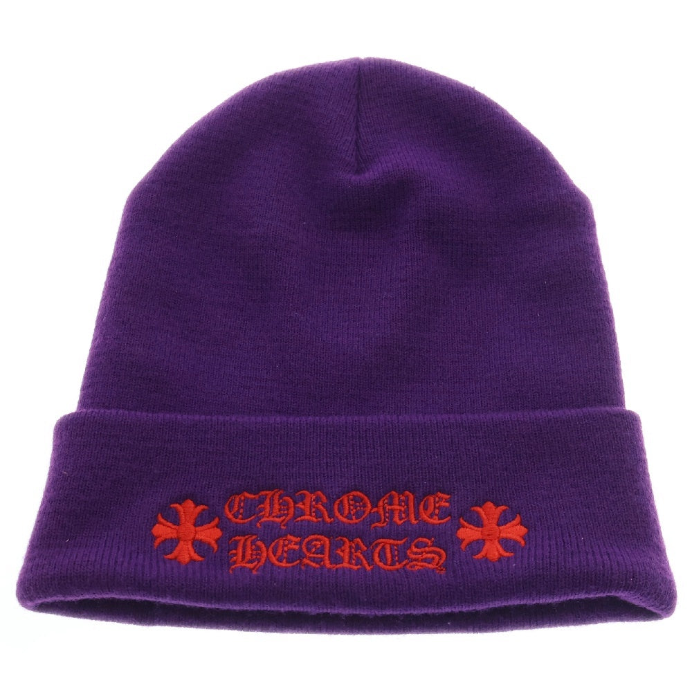 CHROME HEARTS(クロムハーツ) WOOL WATCH CAP ウールワッチキャップ ロゴ刺繍ビーニー ニットキャップ 帽子