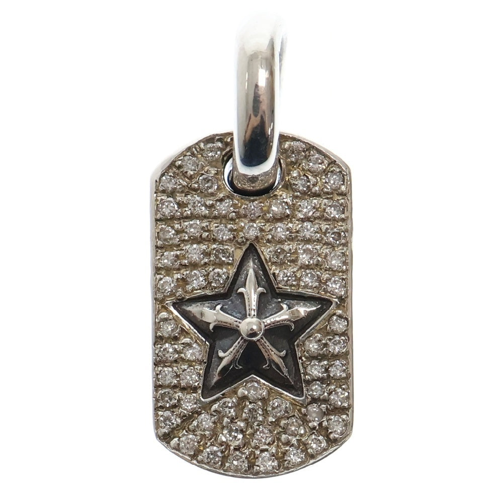 CHROME HEARTS(クロムハーツ) D T TNY STAR AFTER/DIA タイニードッグタグスター アフター パヴェダイヤ チャーム ネックレストップ シルバー