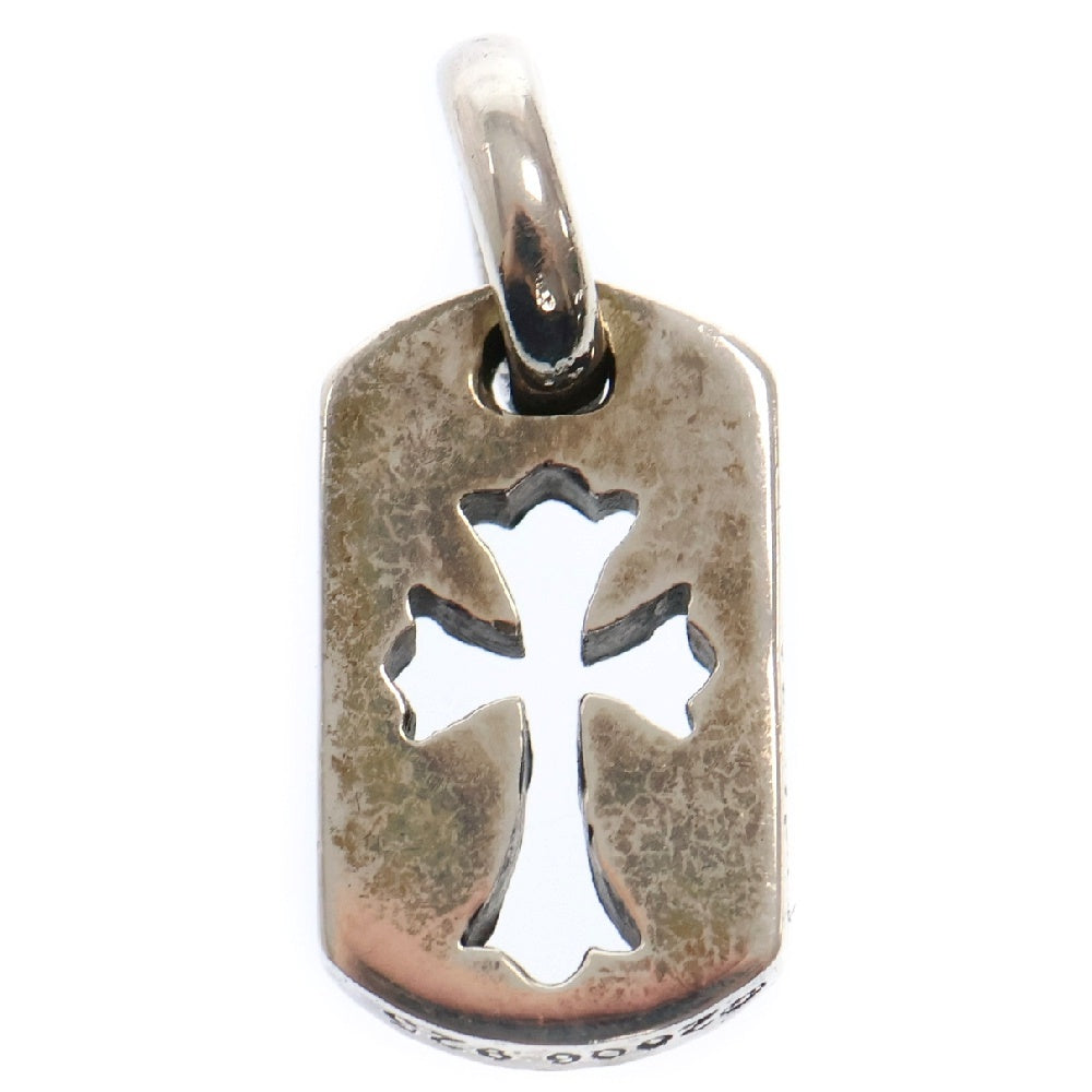 CHROME HEARTS(クロムハーツ) DT TNY CO CRS AFTER P/D/タイニーカットアウトクロスドッグタグ アフターPAVEダイヤ/パヴェダイヤ シルバー チャーム ネックレストップ