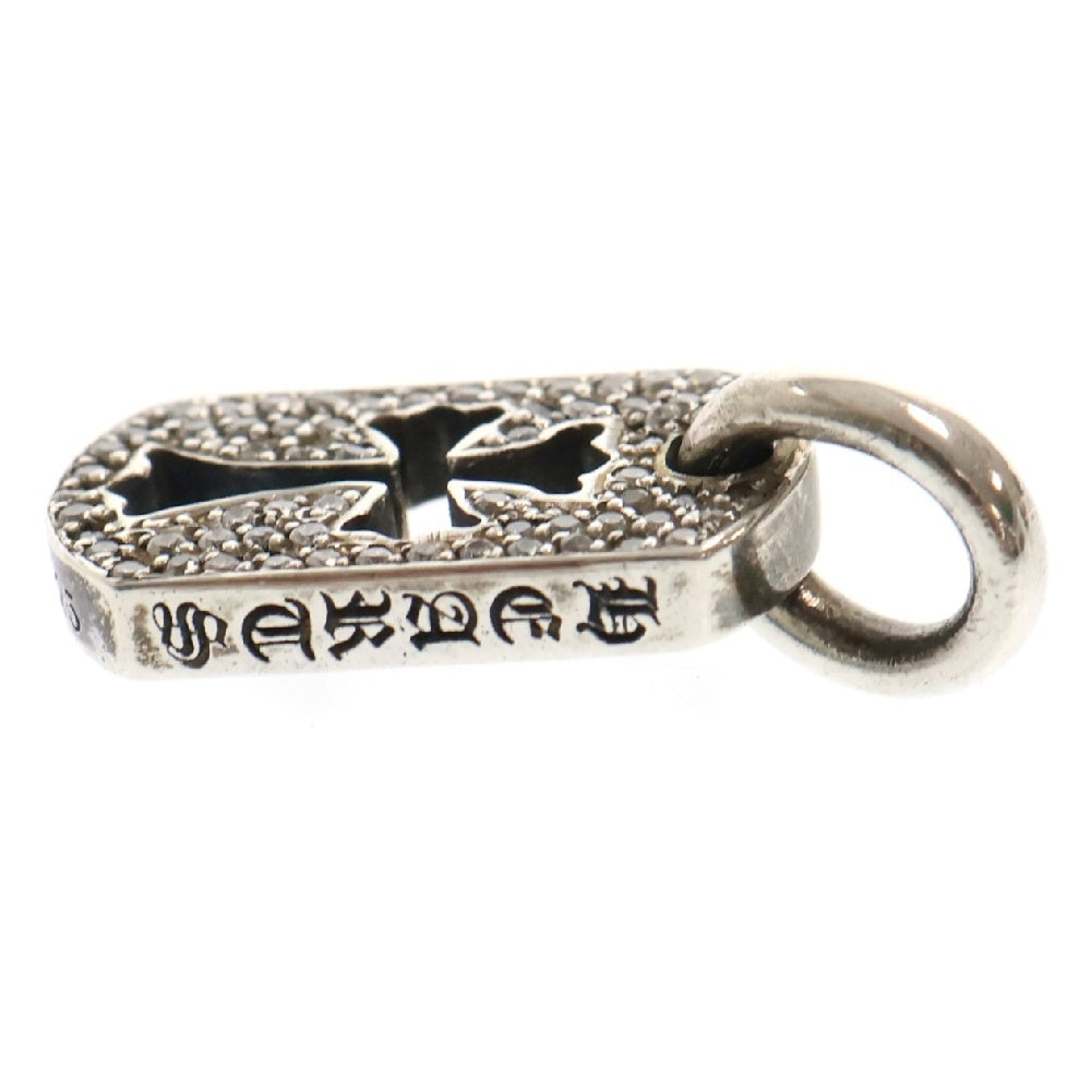 CHROME HEARTS(クロムハーツ) DT TNY CO CRS AFTER P/D/タイニーカットアウトクロスドッグタグ アフターPAVEダイヤ/パヴェダイヤ シルバー チャーム ネックレストップ