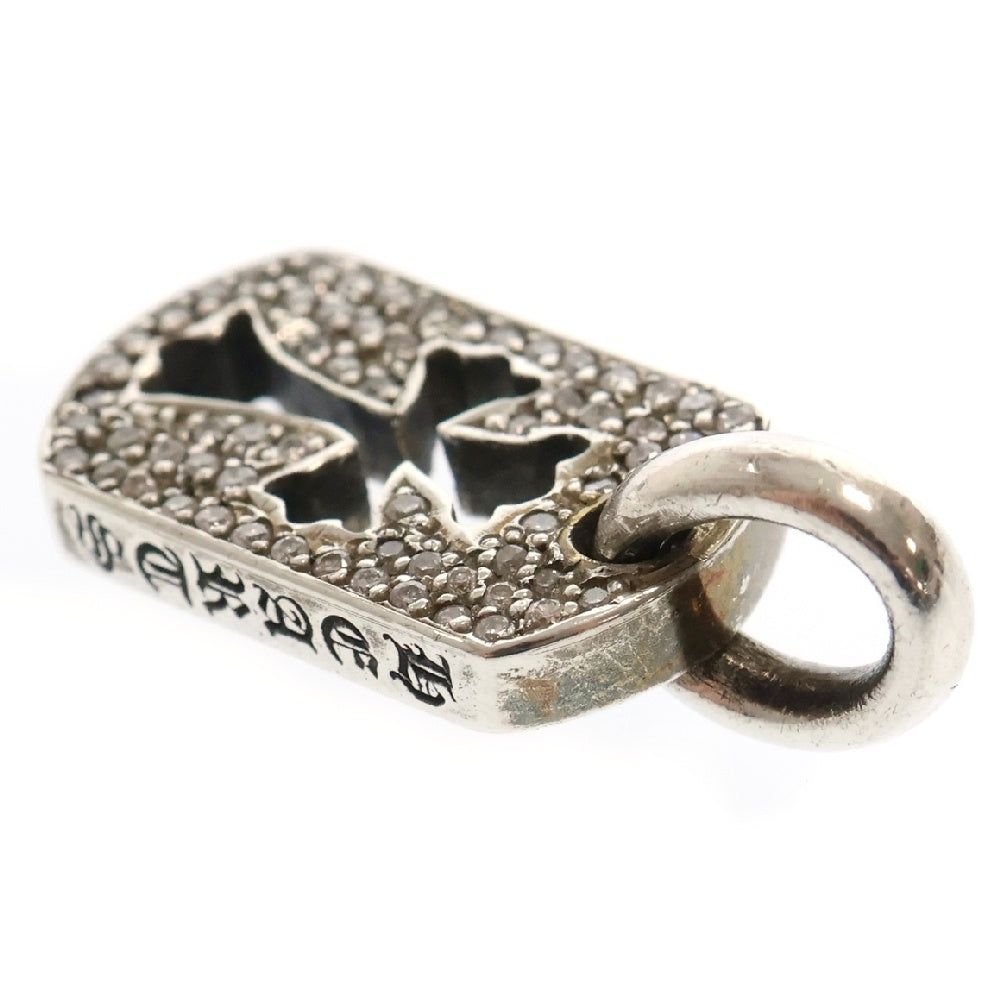 CHROME HEARTS(クロムハーツ) DT TNY CO CRS AFTER P/D/タイニーカットアウトクロスドッグタグ アフターPAVEダイヤ/パヴェダイヤ シルバー チャーム ネックレストップ