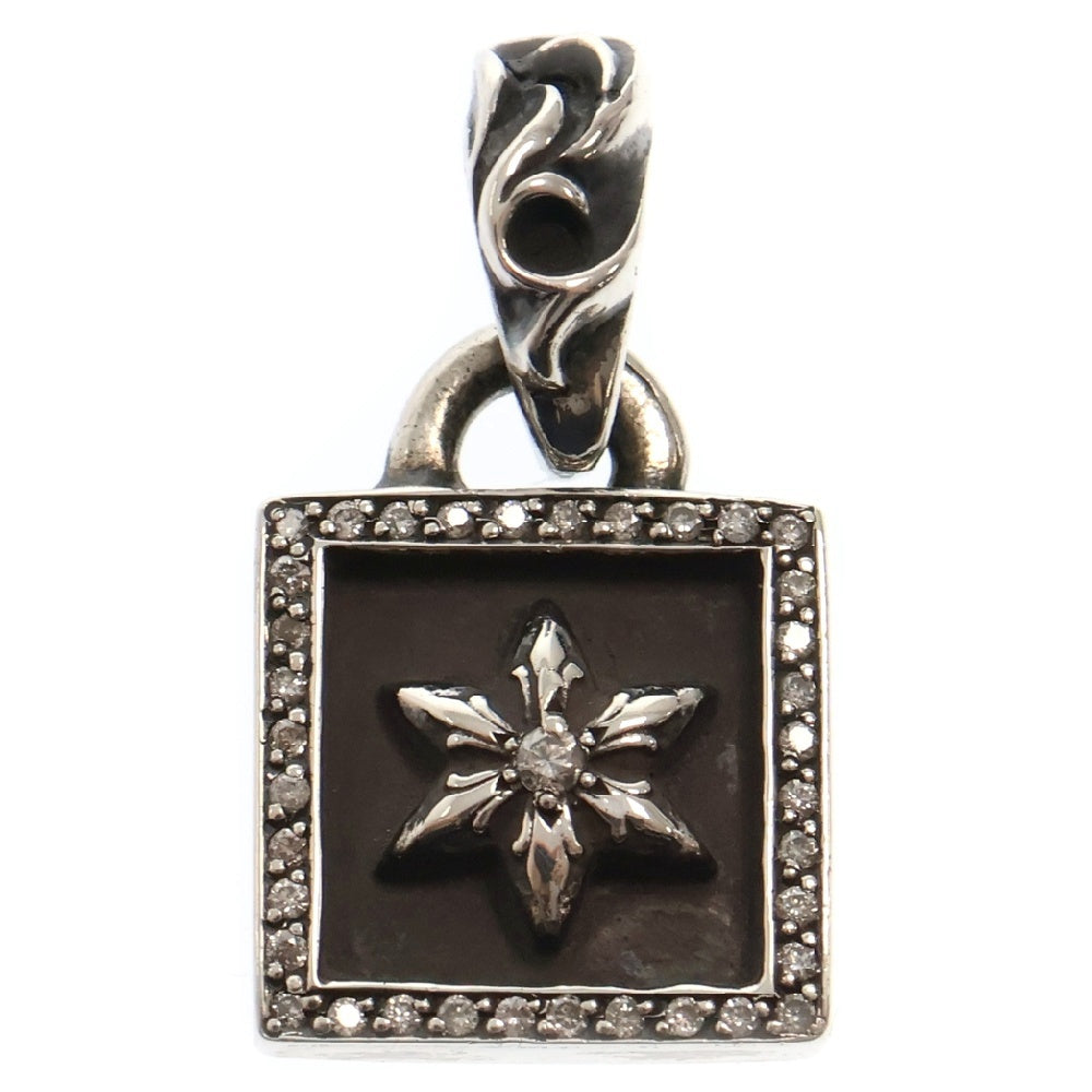 CHROME HEARTS(クロムハーツ) FRAMED CH STAR P D フレームドスター アフターPAVEダイヤ チャーム シルバーネックレストップ