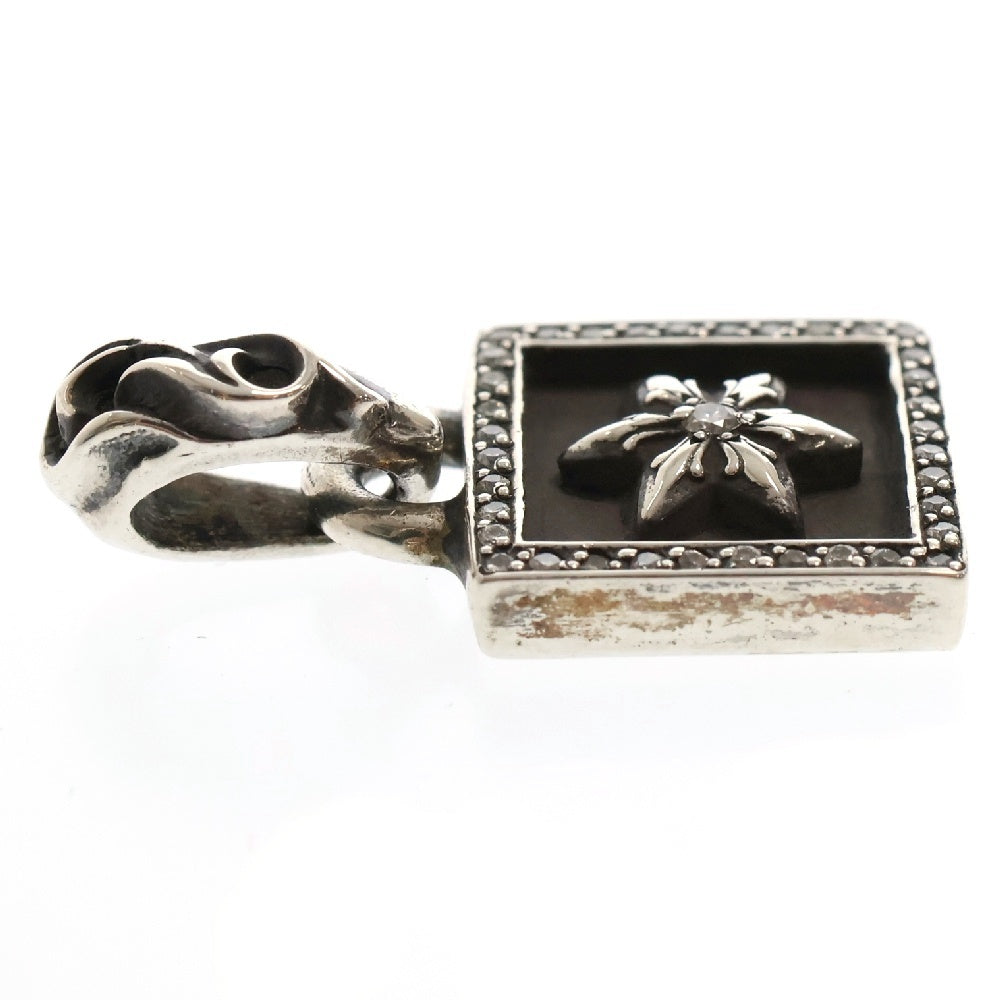 CHROME HEARTS(クロムハーツ) FRAMED CH STAR P D フレームドスター アフターPAVEダイヤ チャーム シルバーネックレストップ