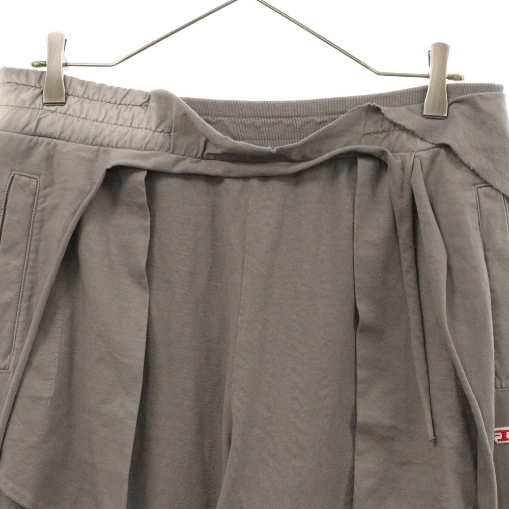 DIESEL(ディーゼル) P-TOPAHOOP-N1 Pants レイヤードドッキング ダメージ加工ロングスウェットパンツ グレー A12911