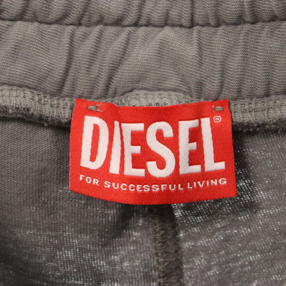 DIESEL(ディーゼル) P-TOPAHOOP-N1 Pants レイヤードドッキング ダメージ加工ロングスウェットパンツ グレー A12911