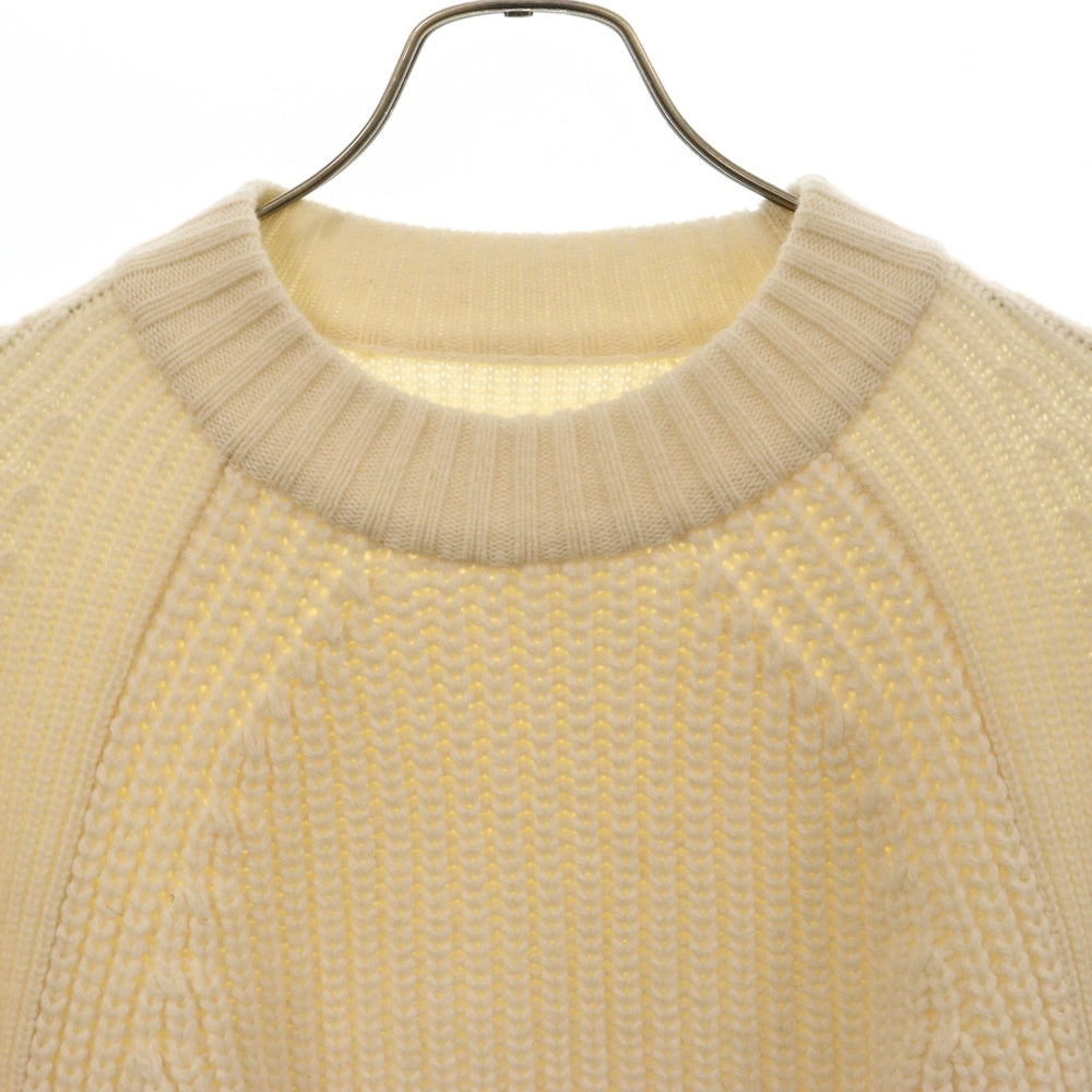Sacai(サカイ) 21AW Wool Knit Pullover ウールニットプルオーバー サイドスリット バイカラー プルオーバーニットセーター ホワイト 21-02663M