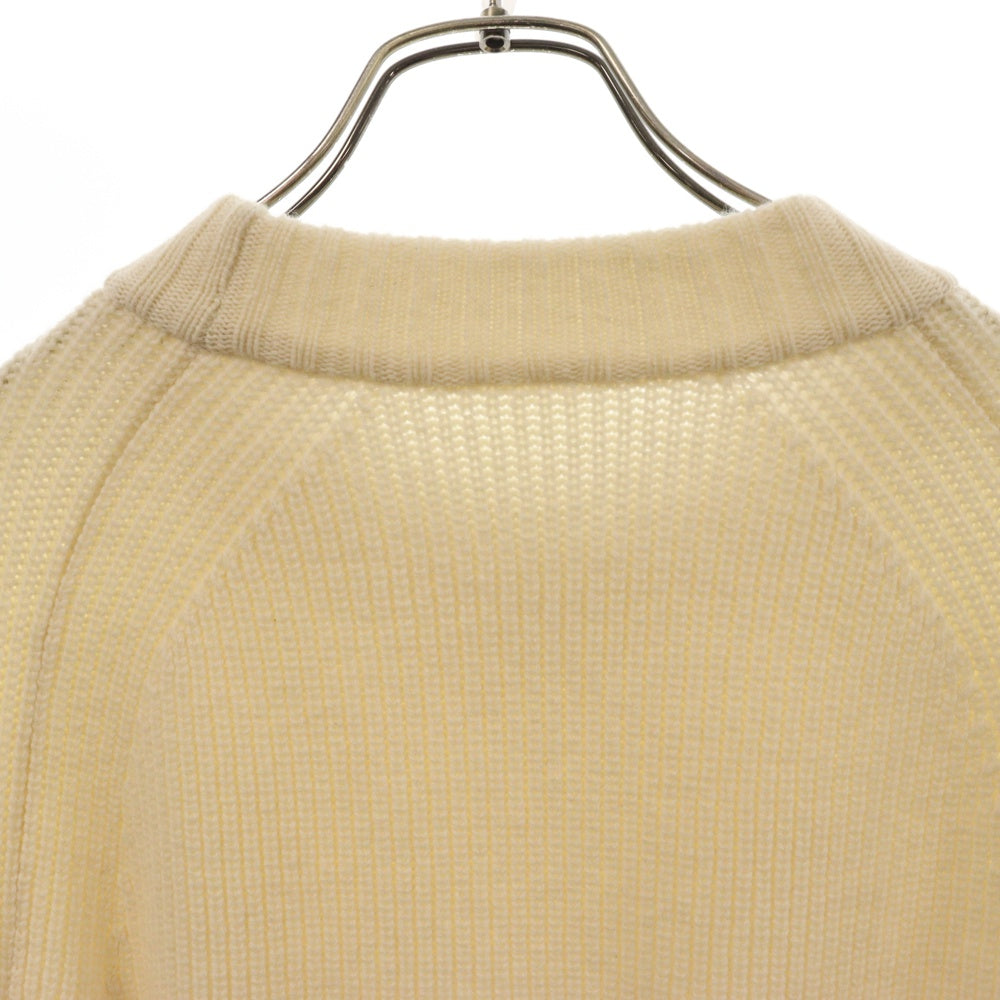 Sacai(サカイ) 21AW Wool Knit Pullover ウールニットプルオーバー サイドスリット バイカラー プルオーバーニットセーター ホワイト 21-02663M