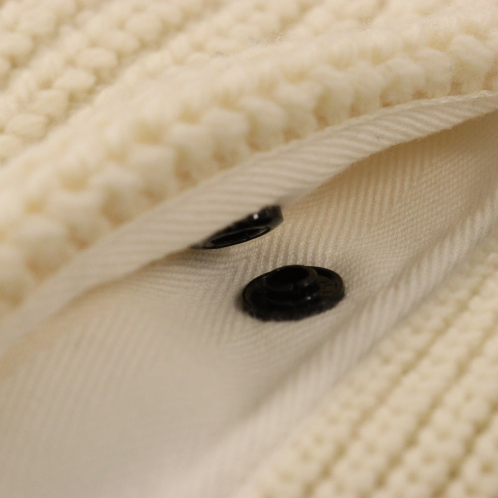 Sacai(サカイ) 21AW Wool Knit Pullover ウールニットプルオーバー サイドスリット バイカラー プルオーバーニットセーター ホワイト 21-02663M