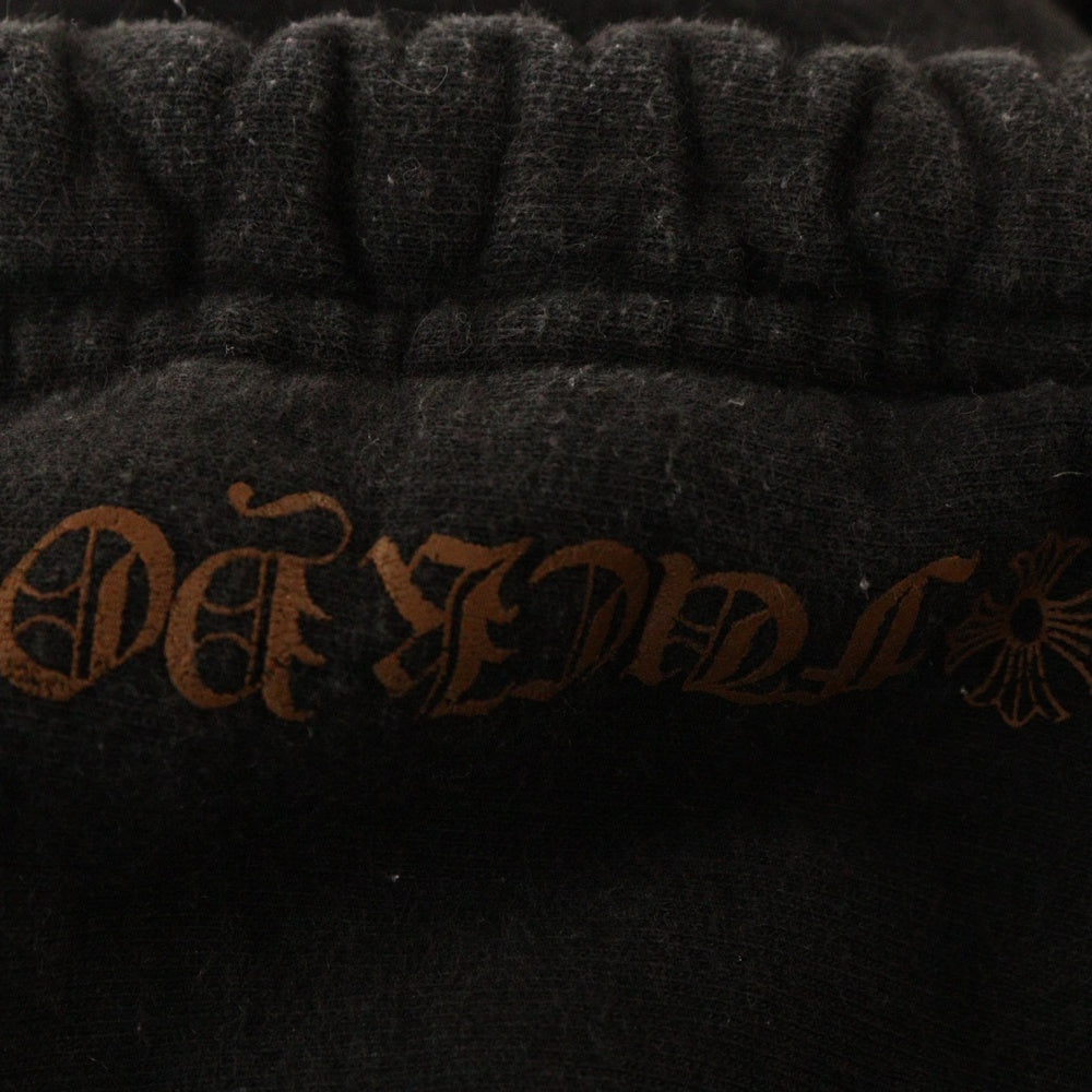 CHROME HEARTS(クロムハーツ) SWTSHRT PLVR 袖ロゴプリントプルオーバーパーカー ブラック/ブラウン