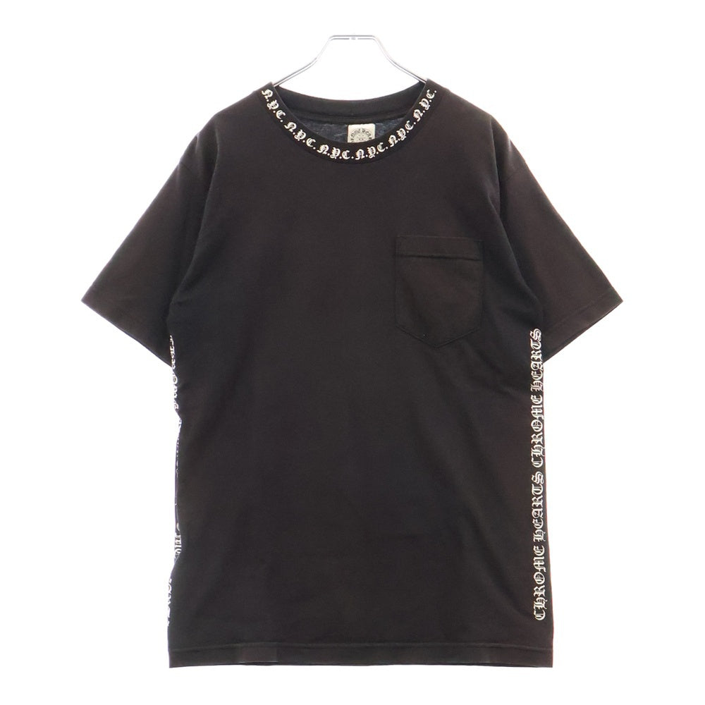 CHROME HEARTS(クロムハーツ) NYC サイドロゴプリント ポケット付半袖Tシャツ ブラック カットソー