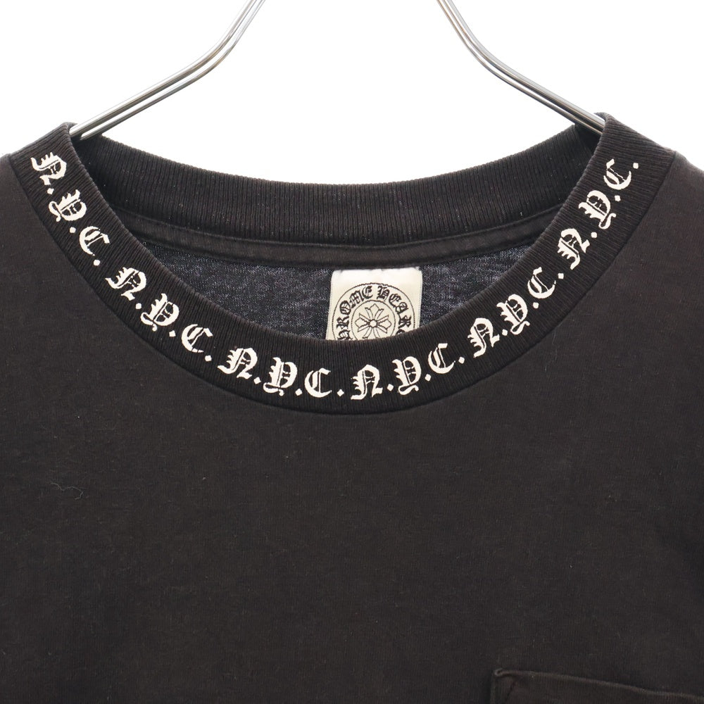 CHROME HEARTS(クロムハーツ) NYC サイドロゴプリント ポケット付半袖Tシャツ ブラック カットソー