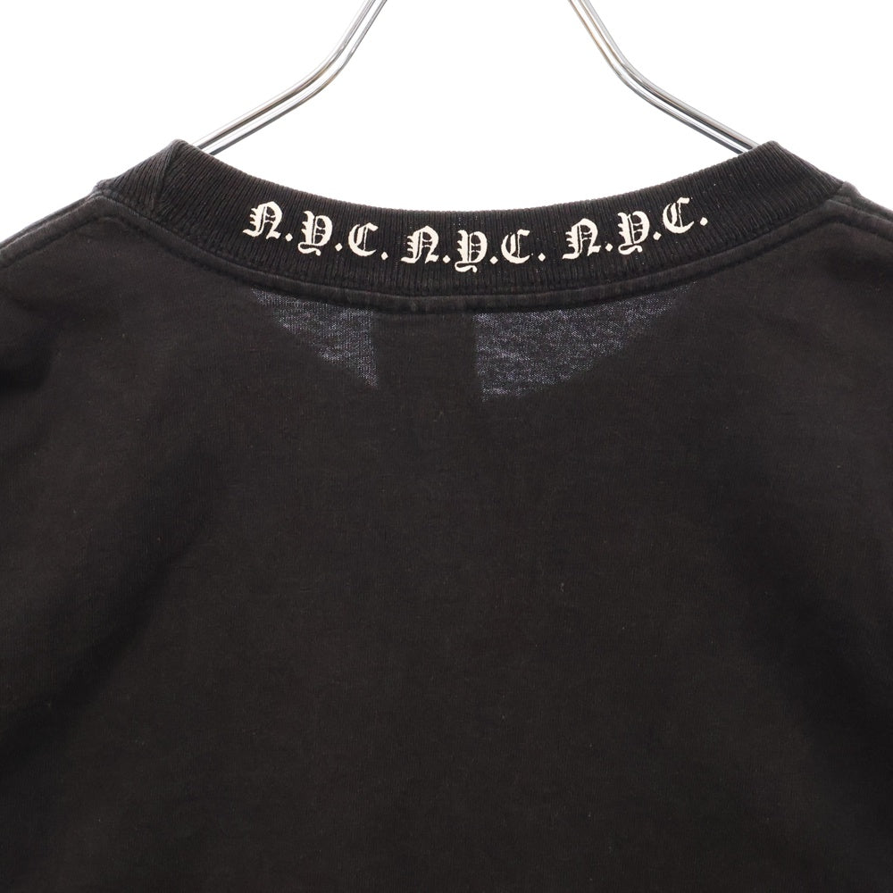 CHROME HEARTS(クロムハーツ) NYC サイドロゴプリント ポケット付半袖Tシャツ ブラック カットソー