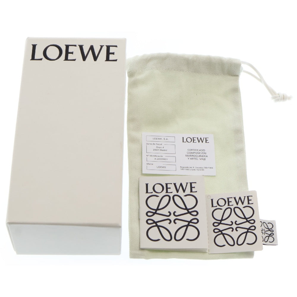 LOEWE(ロエベ) PULSERA PIEL GRAN NEGRO LETHAER BRACELET アナグラム メタルプレート レザーブレスレット ブラック 0010400505