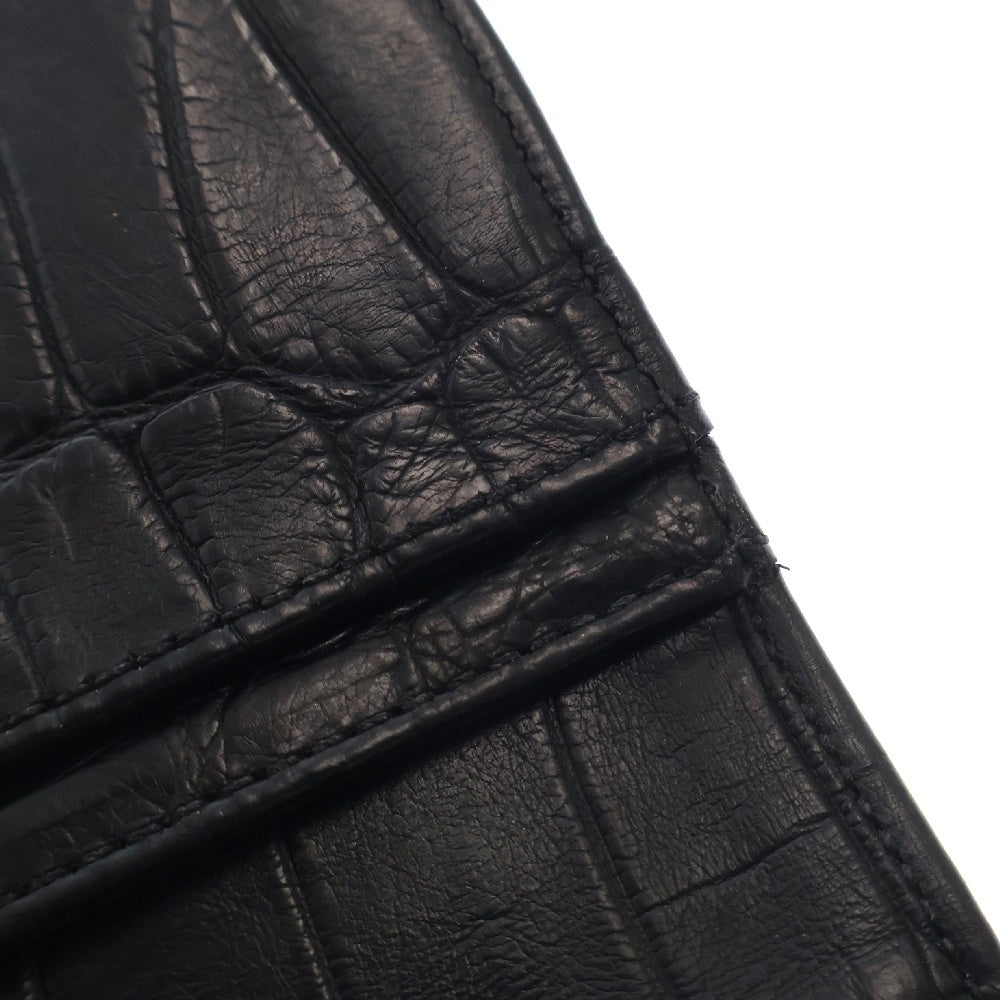 CHROME HEARTS(クロムハーツ) 22K JUDY ALLIGATOR ジュディアリゲーター クロスボタンアリゲーターレザーウォレット 財布 ブラック/ゴールド