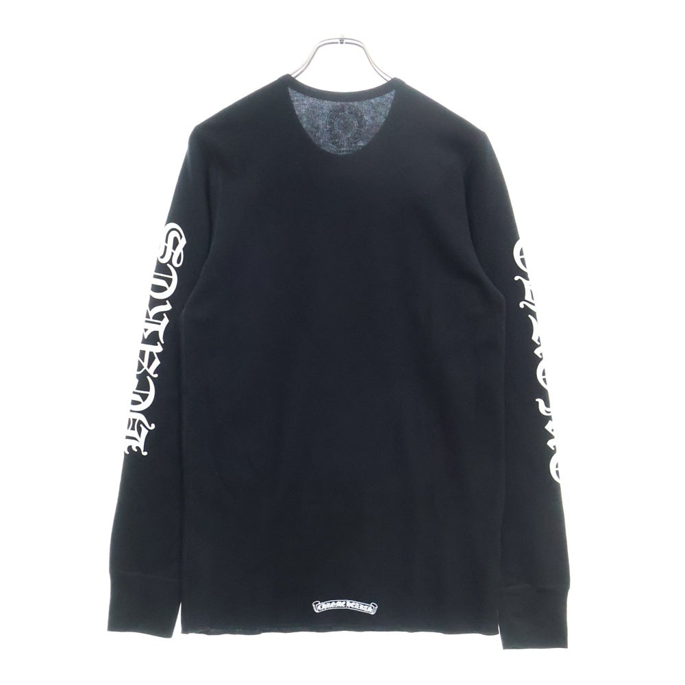 CHROME HEARTS(クロムハーツ) Thermal L S 袖ロゴプリントサーマル長袖カットソー ブラック