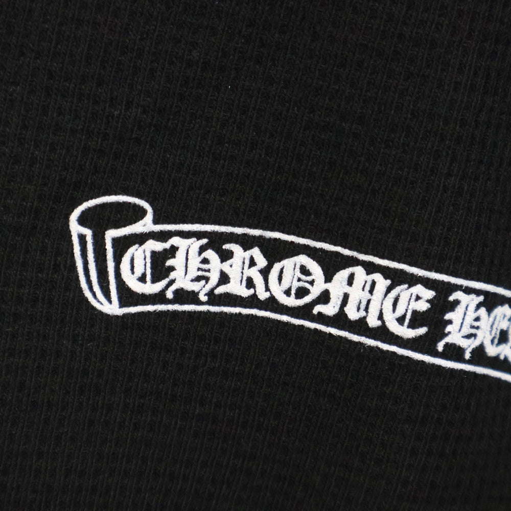 CHROME HEARTS(クロムハーツ) Thermal L S 袖ロゴプリントサーマル長袖カットソー ブラック