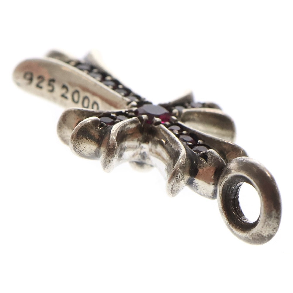 CHROME HEARTS(クロムハーツ) TNY CRSF P RUBY タイニーファットクロス PAVEルビー ペンダント ネックレストップ シルバー