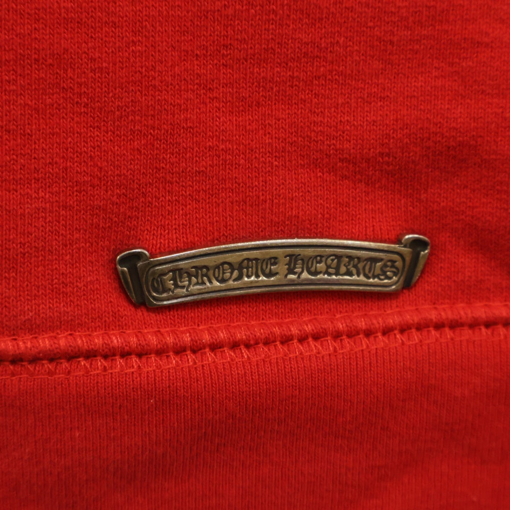 CHROME HEARTS(クロムハーツ) Y NOT Cemetery Cross Pullover Hoodie King Taco ワイノットセメタリークロスプルオーバーフーディ パーカー ロゴ刺繍 レッド キングタコ