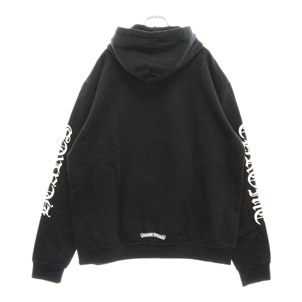 CHROME HEARTS(クロムハーツ) SWTSHRT PLVR 袖ロゴプリントプルオーバーフーディ パーカー ブラック