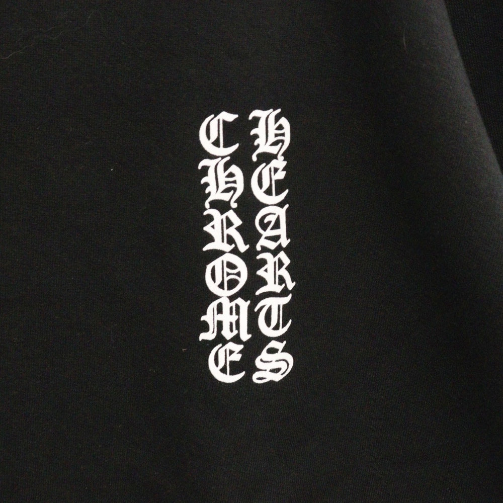 CHROME HEARTS(クロムハーツ) SWTSHRT PLVR 袖ロゴプリントプルオーバーフーディ パーカー ブラック