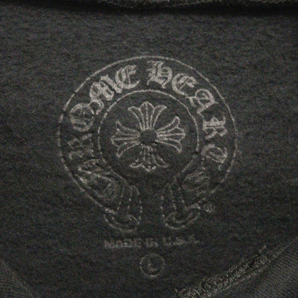 CHROME HEARTS(クロムハーツ) SWTSHRT PLVR 袖ロゴプリントプルオーバーフーディ パーカー ブラック
