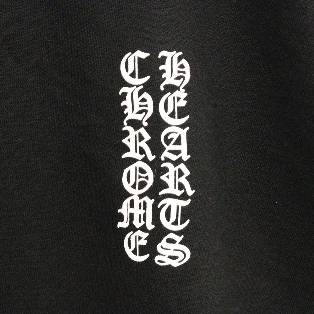 CHROME HEARTS(クロムハーツ) SWTSHRT PLVR 袖ロゴプリントプルオーバーフーディ パーカー ブラック