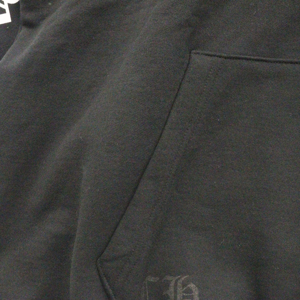 CHROME HEARTS(クロムハーツ) SWTSHRT PLVR 袖ロゴプリントプルオーバーフーディ パーカー ブラック
