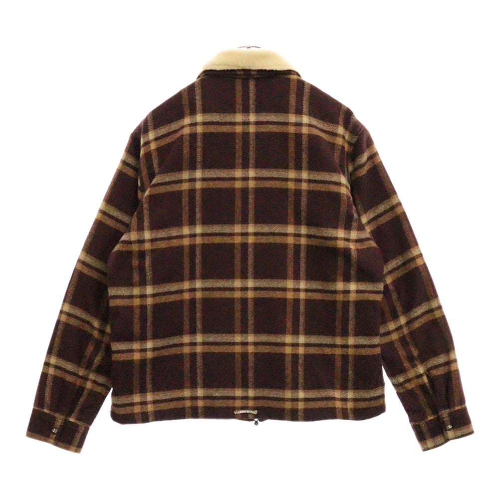 CHROME HEARTS(クロムハーツ) U BLACK SHEEP ボアチェックジップアップブルゾン ジャケット ブラウン