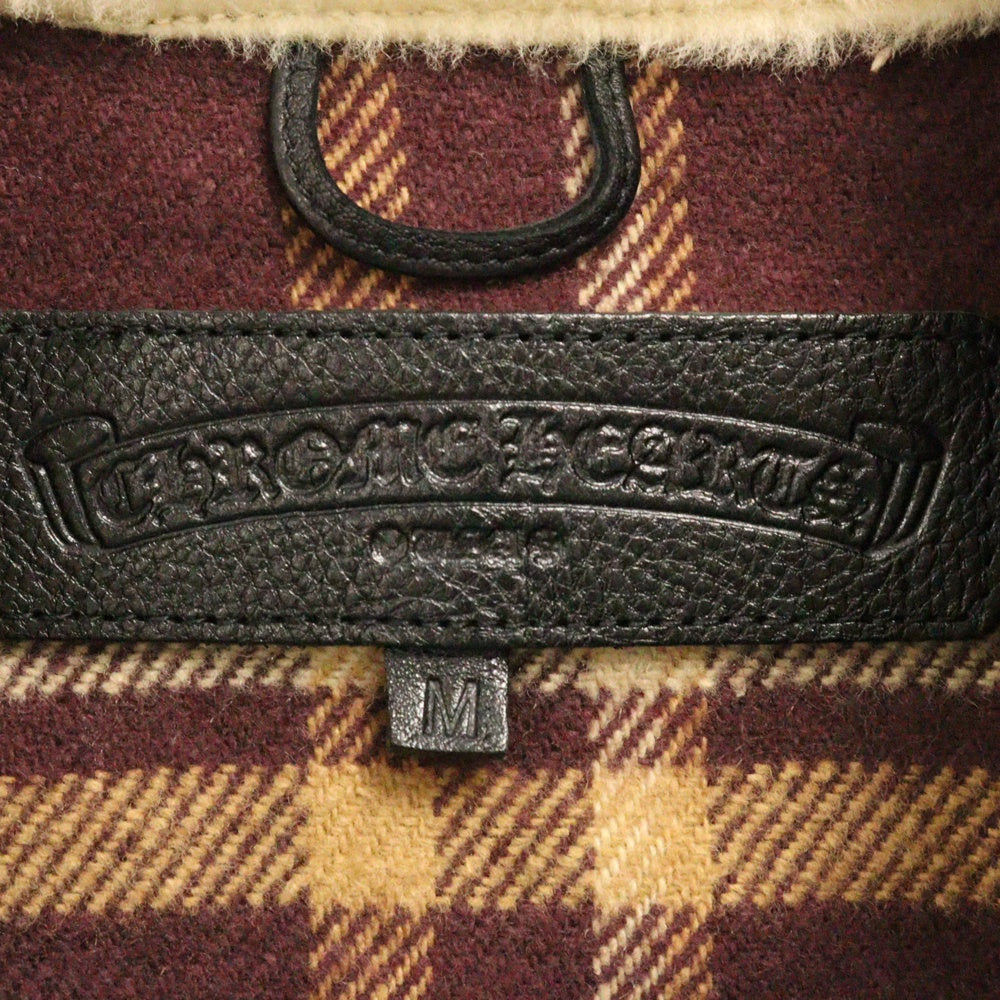 CHROME HEARTS(クロムハーツ) U BLACK SHEEP ボアチェックジップアップブルゾン ジャケット ブラウン