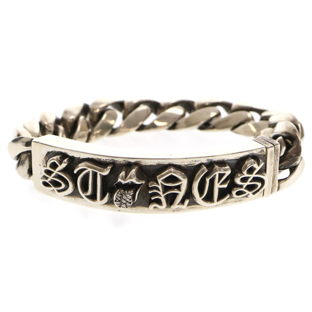 CHROME HEARTS(クロムハーツ) ×ROLLING STONES ローリングストーンズ リップアンドタンIDクラシック ダイヤ シルバーブレスレット