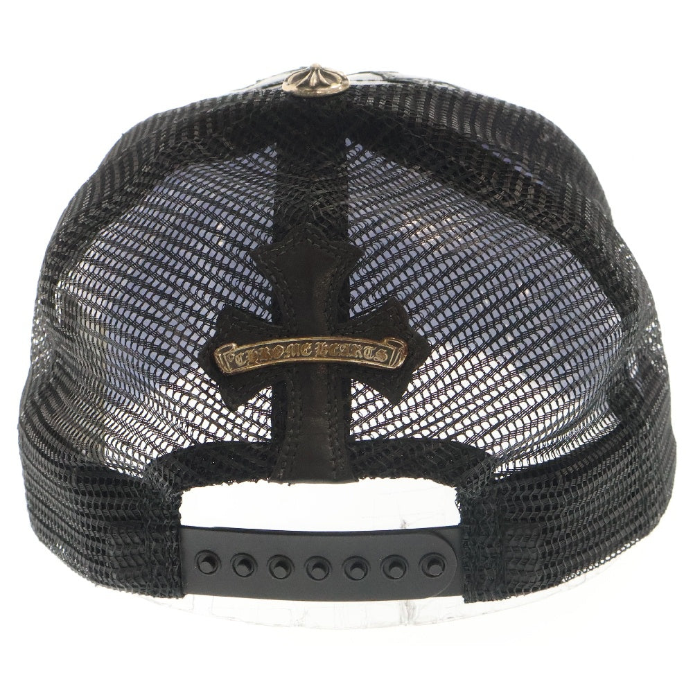 CHROME HEARTS(クロムハーツ) フルセメタリークロス レザートラッカーキャップ 帽子 ブラック