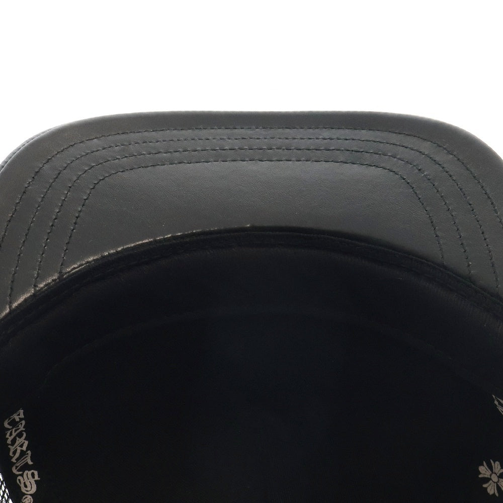 CHROME HEARTS(クロムハーツ) フルセメタリークロス レザートラッカーキャップ 帽子 ブラック