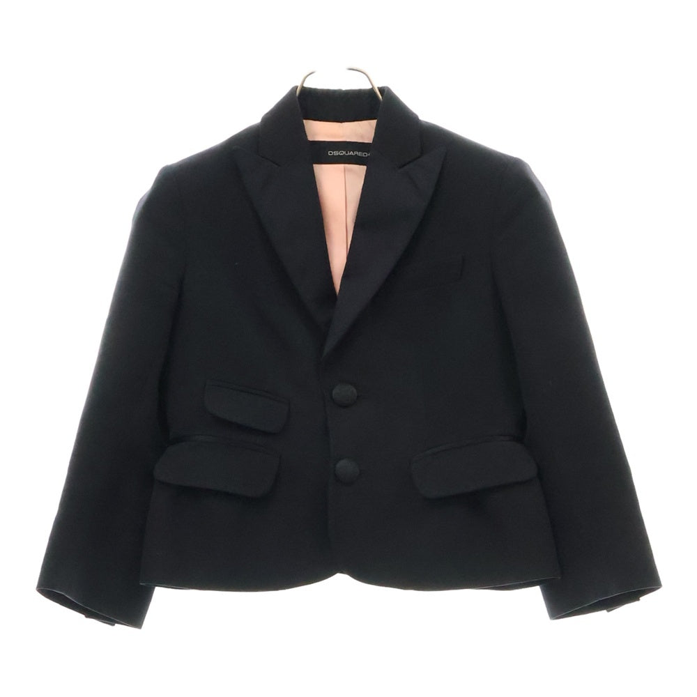 DSQUARED2(ディースクエアード) シングルブレス ショート丈 テーラードジャケット ブラック 73 BN013 裏地金チェーン レディース