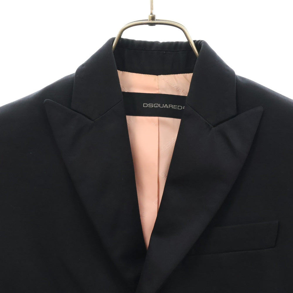 DSQUARED2(ディースクエアード) シングルブレス ショート丈 テーラードジャケット ブラック 73 BN013 裏地金チェーン レディース
