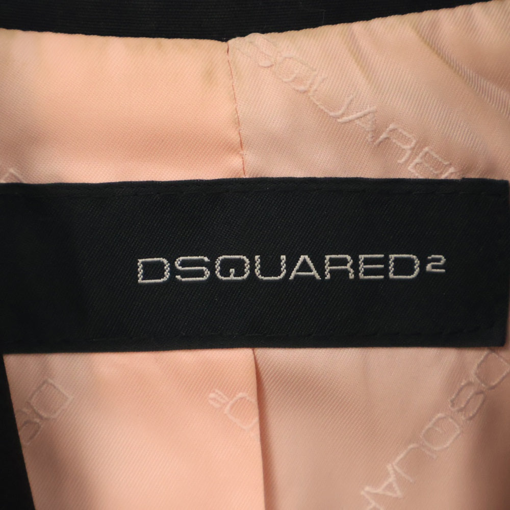 DSQUARED2(ディースクエアード) シングルブレス ショート丈 テーラードジャケット ブラック 73 BN013 裏地金チェーン レディース