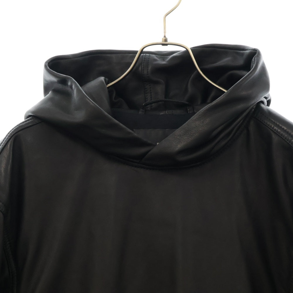 BALENCIAGA(バレンシアガ) Oversized Leather Hoodie シープスキン オーバーサイズ レザーフーディ ジャケット ブラック 719212 TMS02