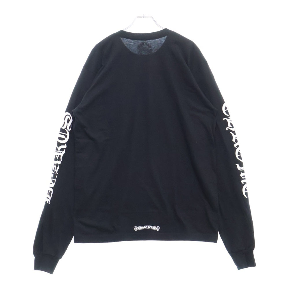 CHROME HEARTS(クロムハーツ) Neck Logo L/S Tee ネックロゴ プリント長袖Tシャツ カットソー ブラック