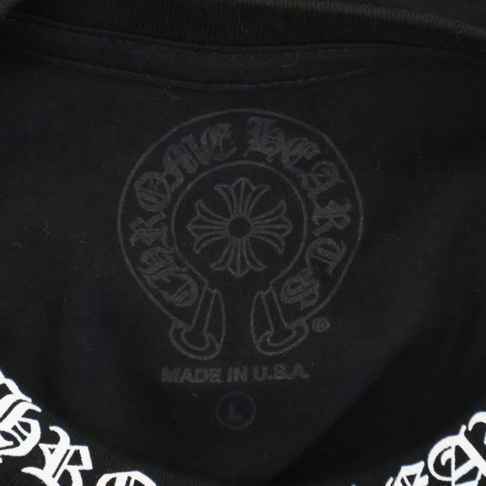 CHROME HEARTS(クロムハーツ) Neck Logo L/S Tee ネックロゴ プリント長袖Tシャツ カットソー ブラック