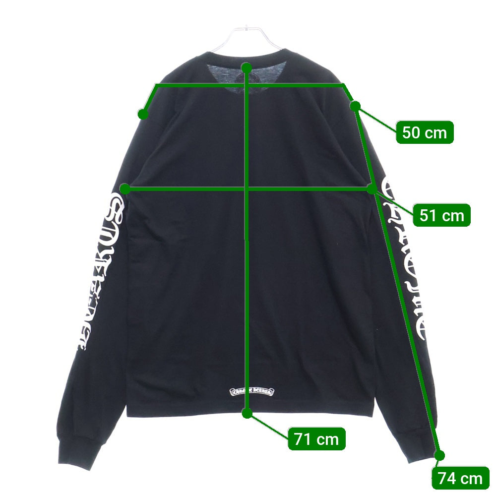 CHROME HEARTS(クロムハーツ) Neck Logo L/S Tee ネックロゴ プリント長袖Tシャツ カットソー ブラック